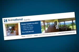 Sample of work done by tk:design for First National Real Estate Santo