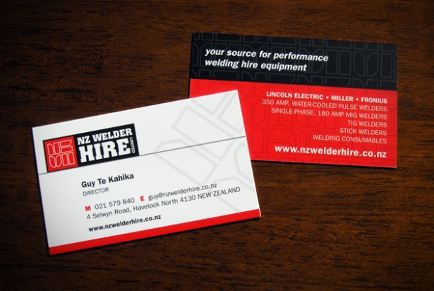 NZ Welder Hire business cards