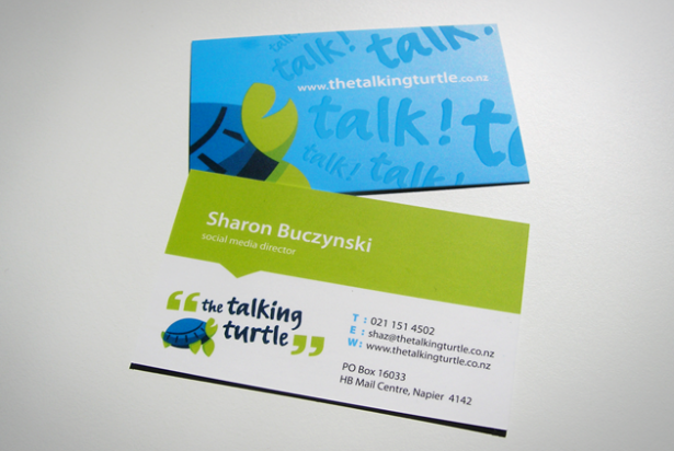 The Talking Turtle business cards